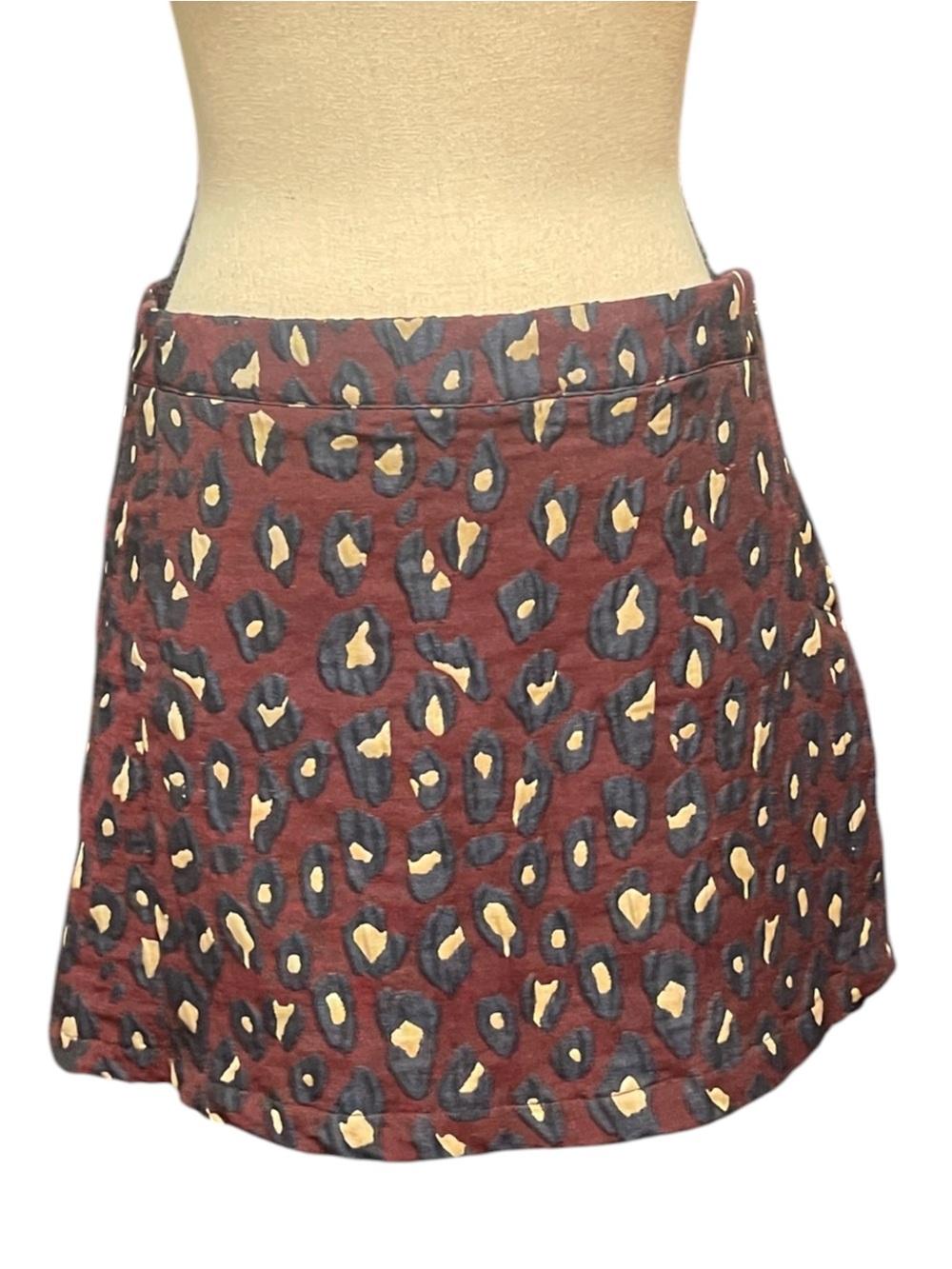 Zara Trafaluc Collection Abstract Leopard Print Faux Wrap Mini Skort Women's L